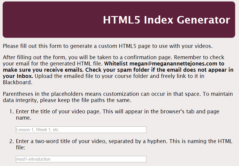 HTML form snapshot